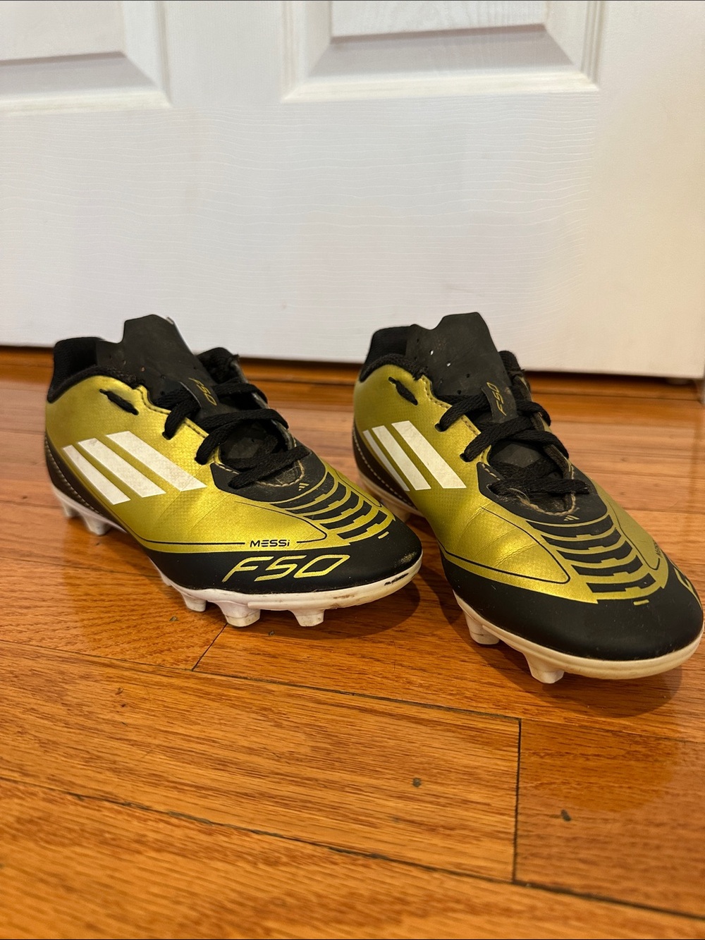 adidas Kids Gold and Black F50 Messi Soccer Cleats